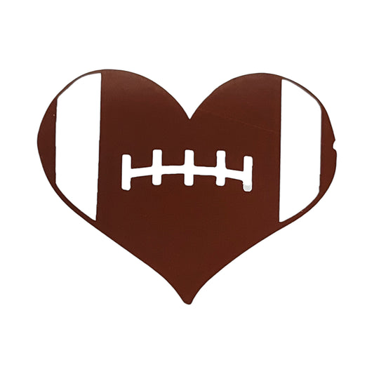 417803 | Football Heart Decal | Brown/White