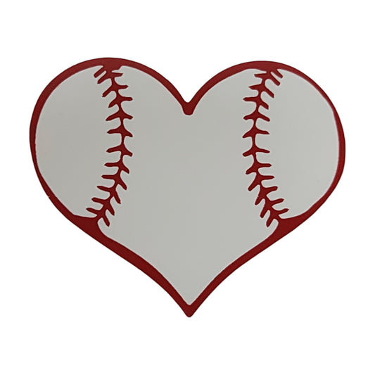 417800 | Baseball Heart decal | White/Red