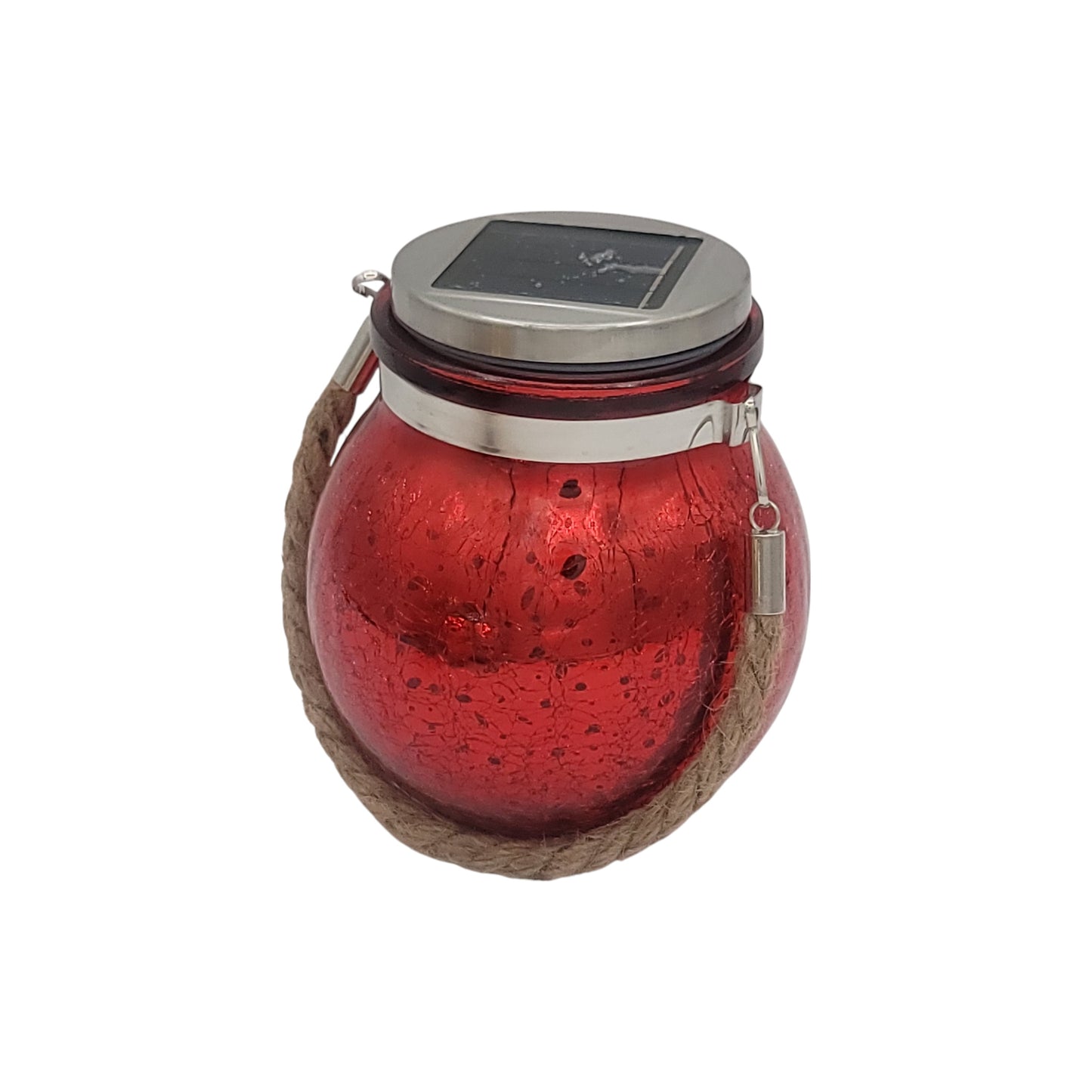 C22391 | Glitter Red/Gold/Silver Glow Hanging Jar w/Solar Power