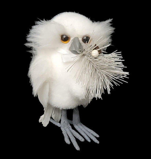 C22438 | FABRIC WHITE FANCY OWLS | WHITE | 2 ASSORTED