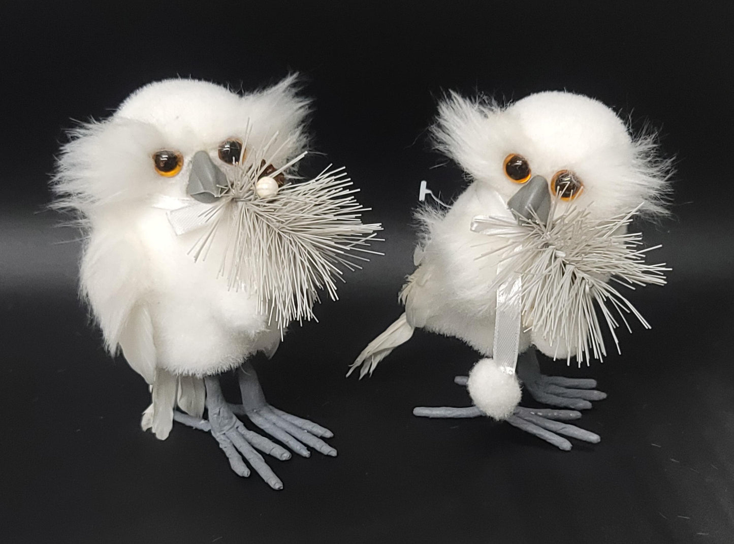 C22438 | FABRIC WHITE FANCY OWLS | WHITE | 2 ASSORTED