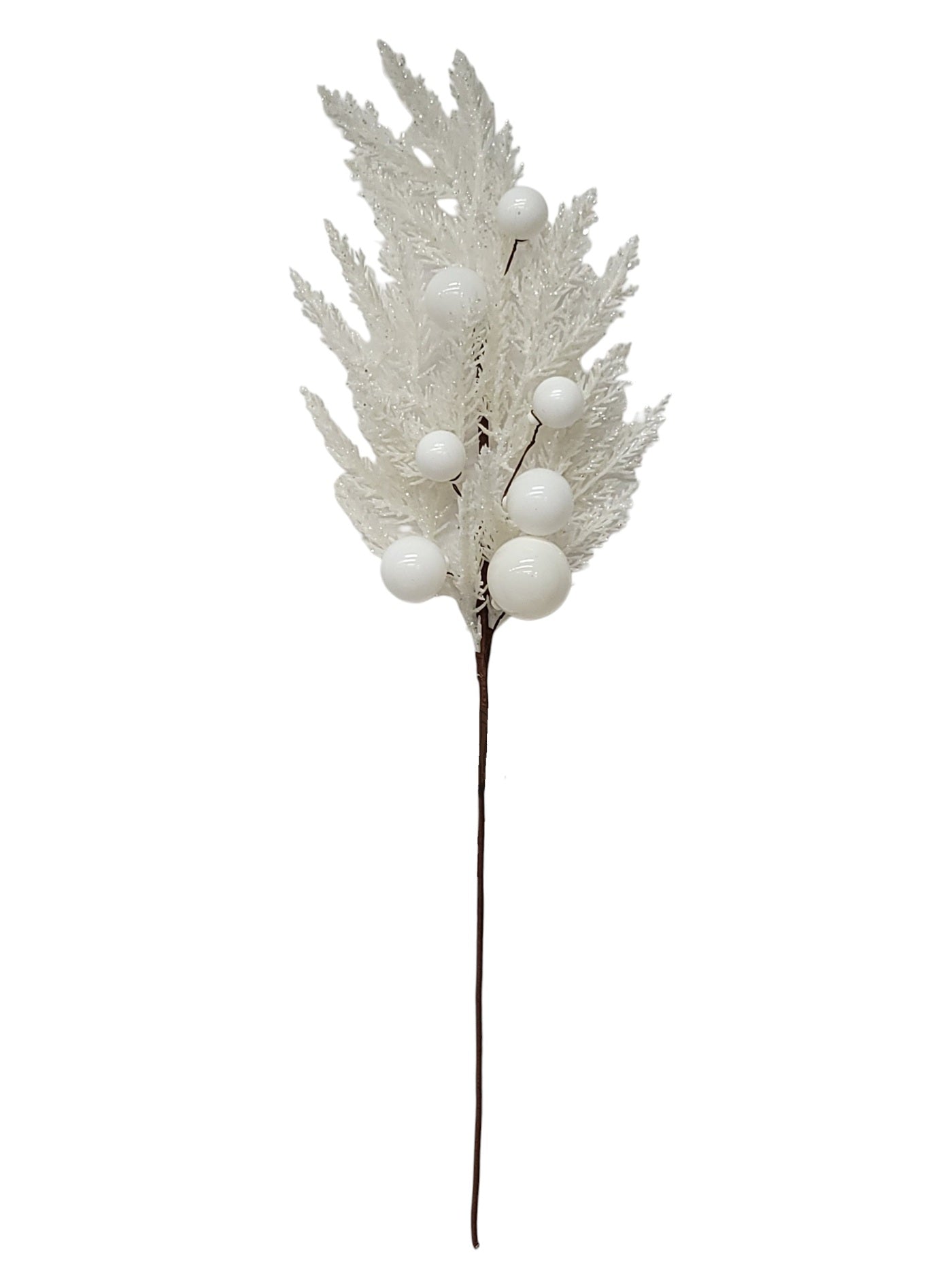 69315 | XMAS GLITTER CEDAR SPRAY | WHITE