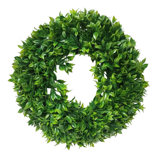 161533GRN | 22" | BOXWOOD WREATH | GREEN