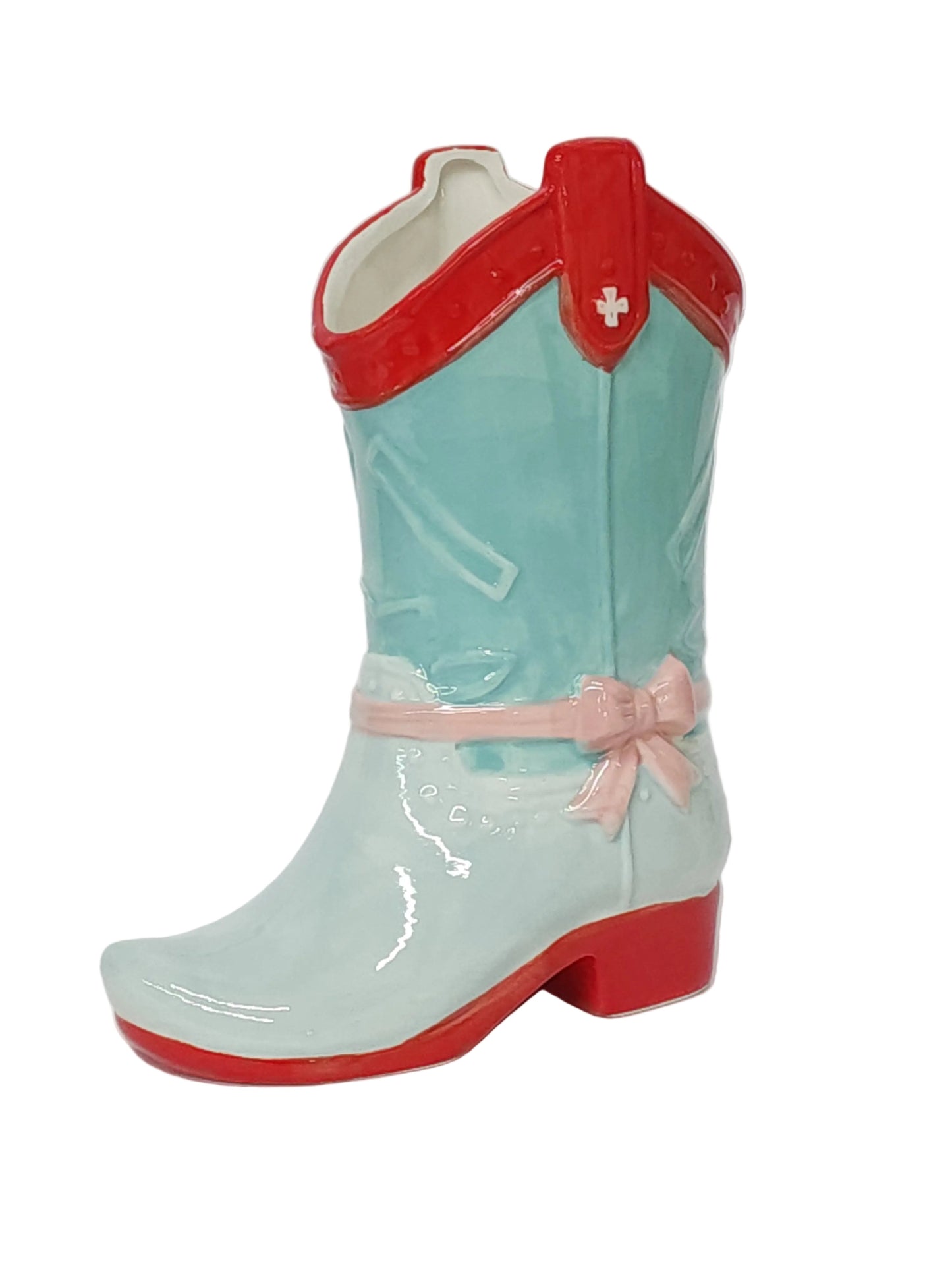 E26341 | Ceramic Cowgirl Boot Vase | 2 Asst - A&B Wholesale Market Inc