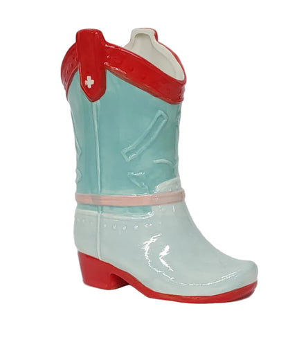 E26341 | Ceramic Cowgirl Boot Vase | 2 Asst - A&B Wholesale Market Inc