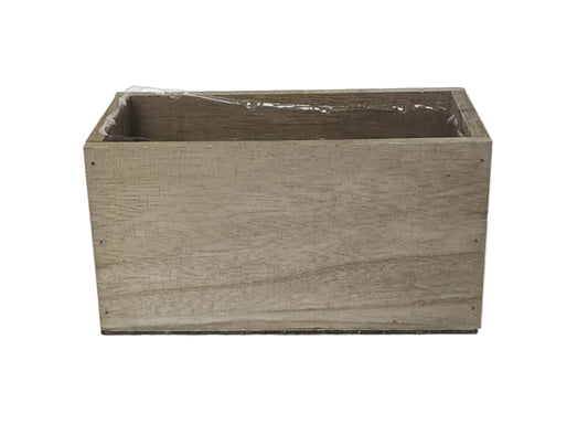 170366-BR  | 7.5" | Rectangular Wood Box Planter | Brown