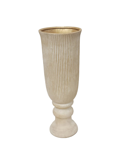 4019SD | 6.25" | RUSTIC GOLD PEDESTAL VASE