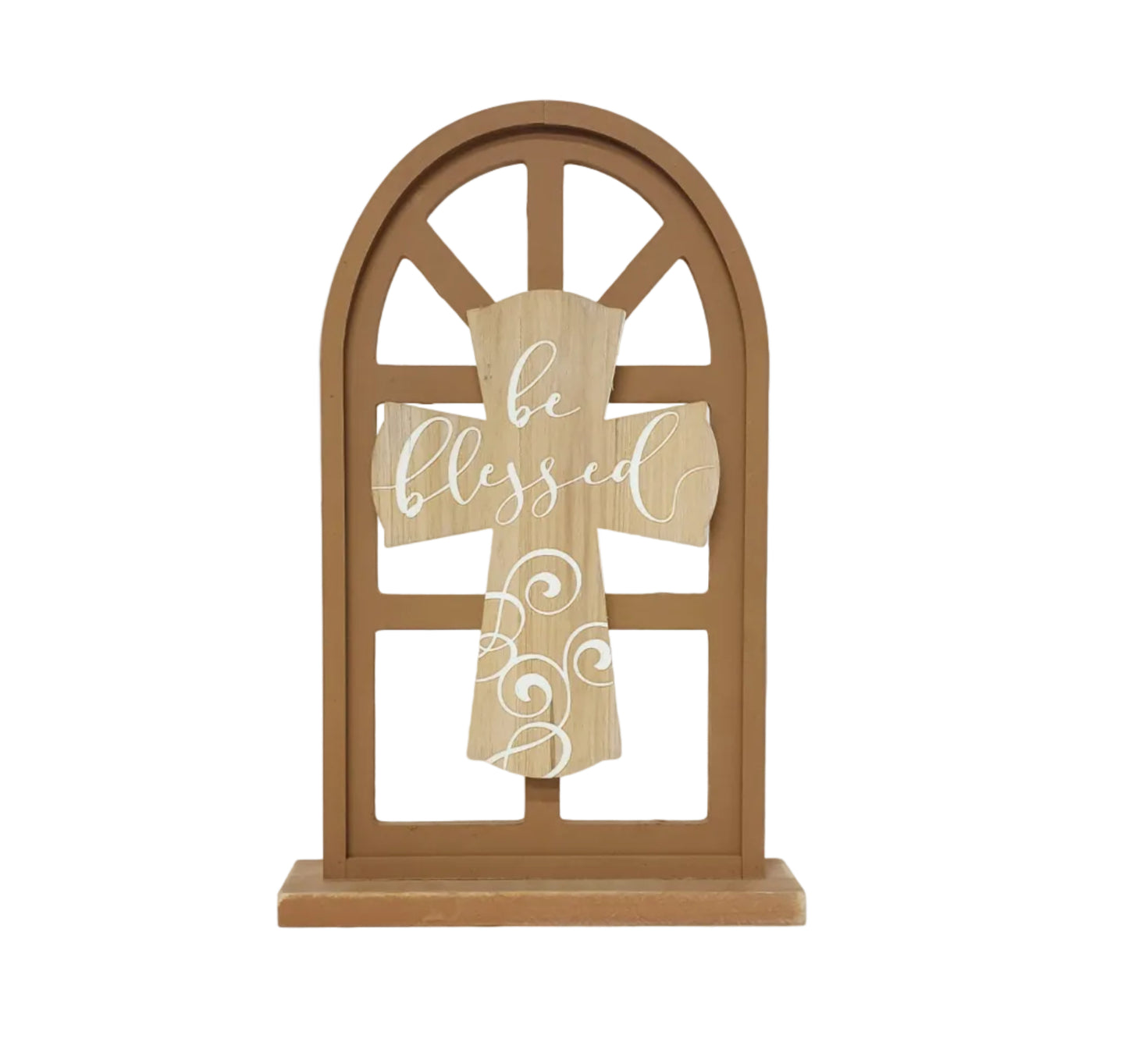 E20440 | WOOD CROSS/BLESSED WINDOW STAND