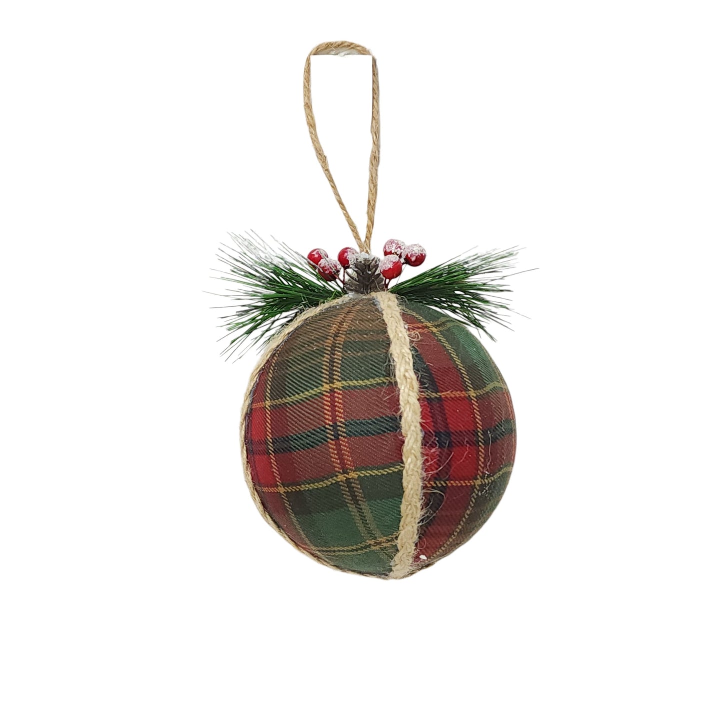 XY9400 | 4"-6.5" | Plaid Ornament | Red/Green/Gold | 3 Asst.
