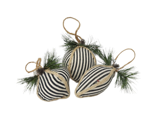 XY936733 | 4"-6.5" | Vertical stripe w/Jute Orn | Black/White | 3 Asst.