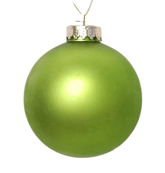 XH980369 | 100Mm | Seamless Ball Ornament | Matte Lime | 4Pcs/Set