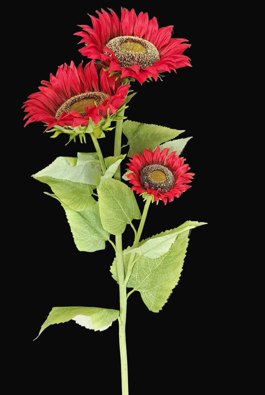 12214 | SUNFLOWER SPRAY X3 | RED