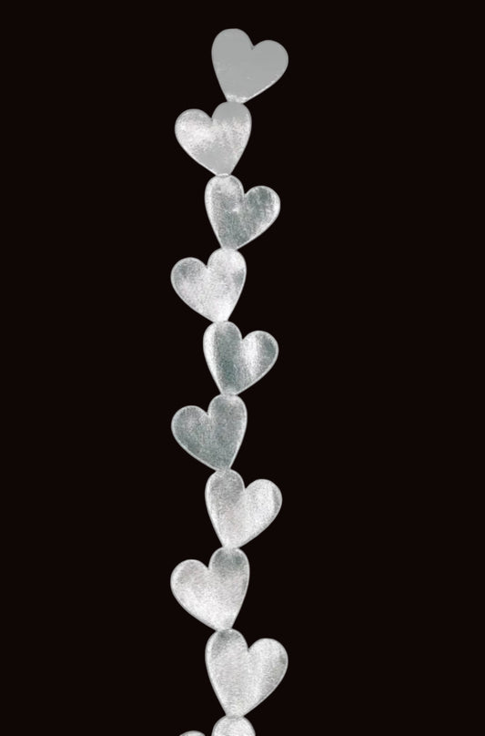 350360SLV | 2.5" x 36" | HEART GARLAND | SILVER