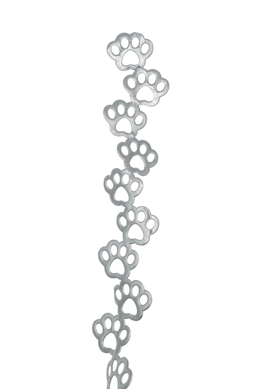 350357SLV | 2" x 36" | PAW PRINT GARLAND | SILVER