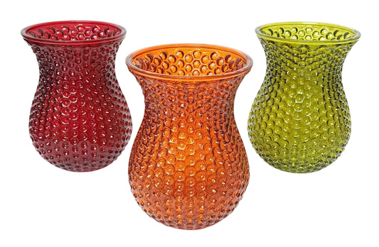 G3519 | 8"T | FALL KENDRA GLASS VASE | 3 ASST. | 12PCS/CASE