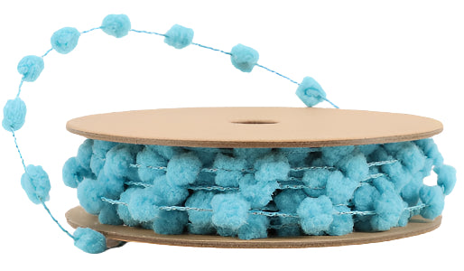 4106-335-09G | 8mm | Wired Pom Pom | Blue | 25yd