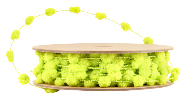 4106-550-09G | 8mm | Wired Pom Pom | Lime | 25yd