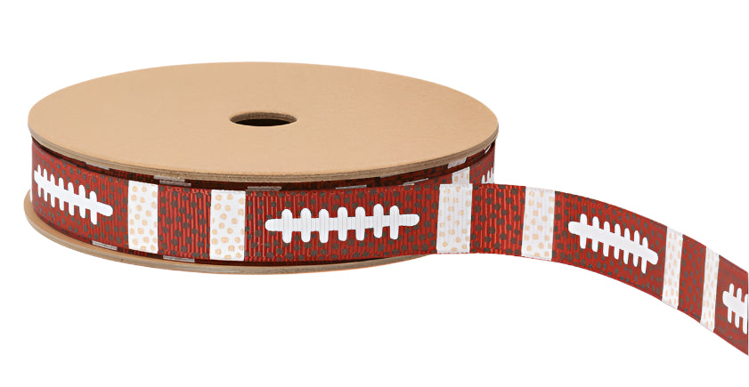 3103-850-16G | 5/8" | Printed Grosgrain Ribbon | Football Laces | 25yd