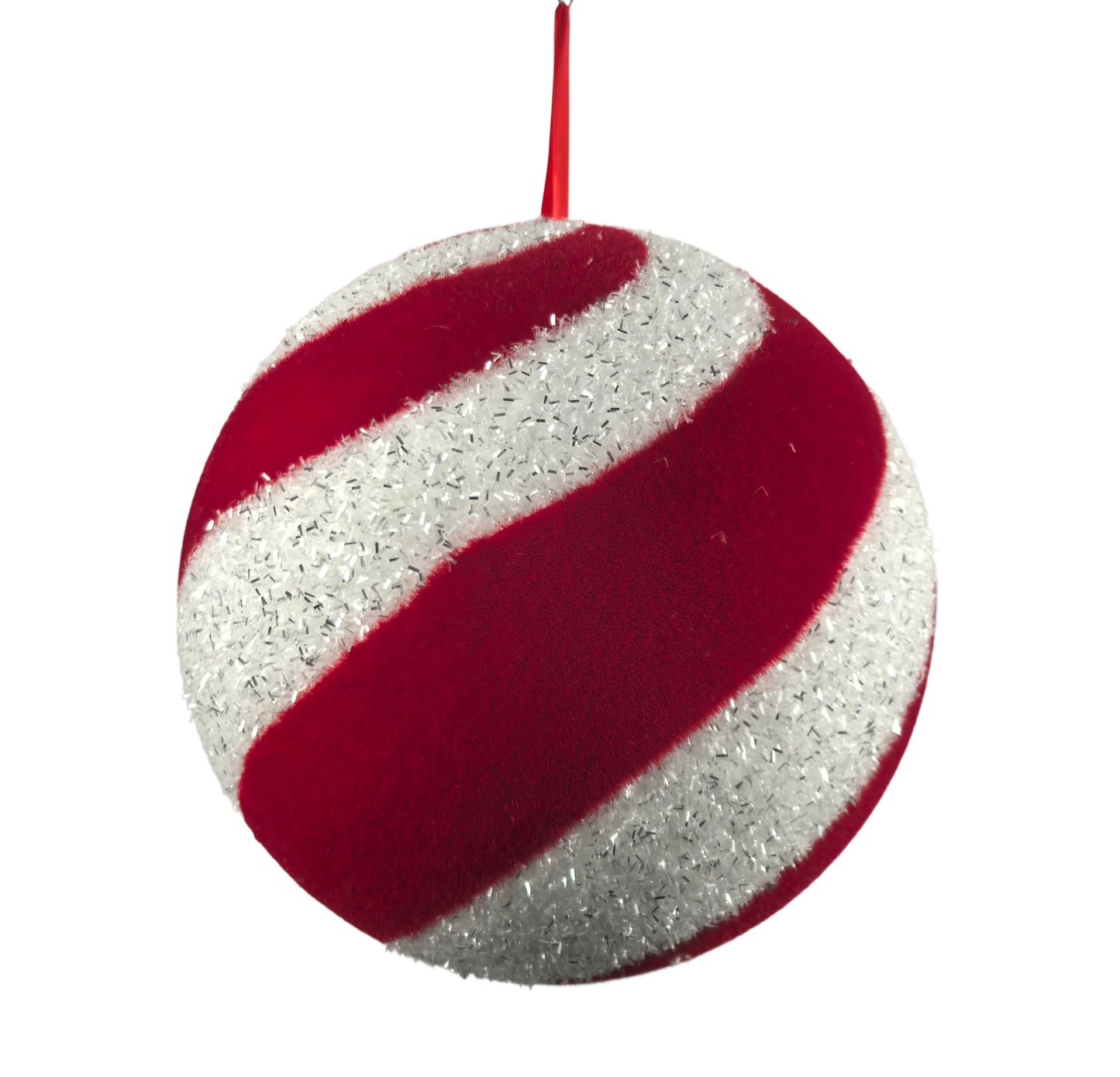 21232 | 12" | TINSEL FLOCKED STRIPED