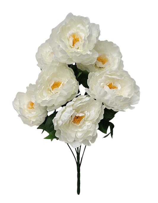 21431 | Peony Bush x7 | Cream - A&B Wholesale Market Inc