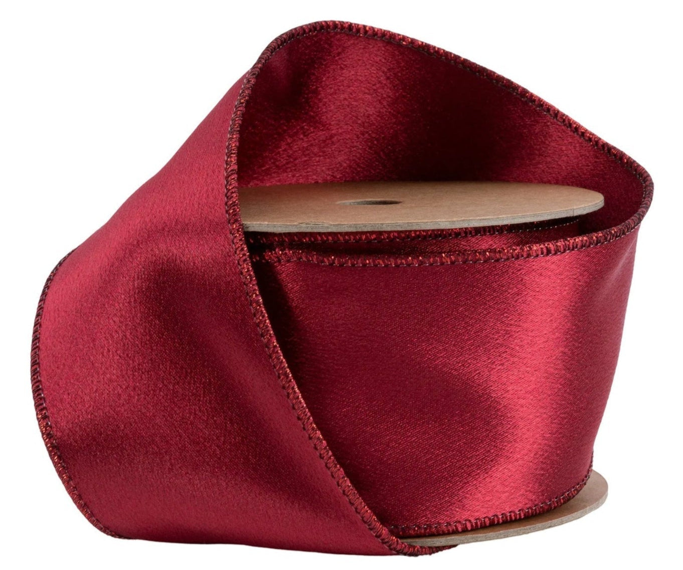 2300W-275-63E | 2.5" | Shimmer Satin Ribbon | Wine w/Wine Backing | 10yds