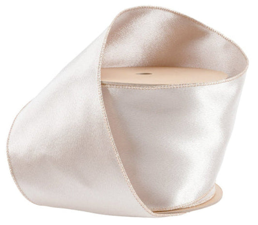 2300W-811-100E | 4" | Shimmer Satin Ribbon | Champagne w/Champagne Backing | 10yds