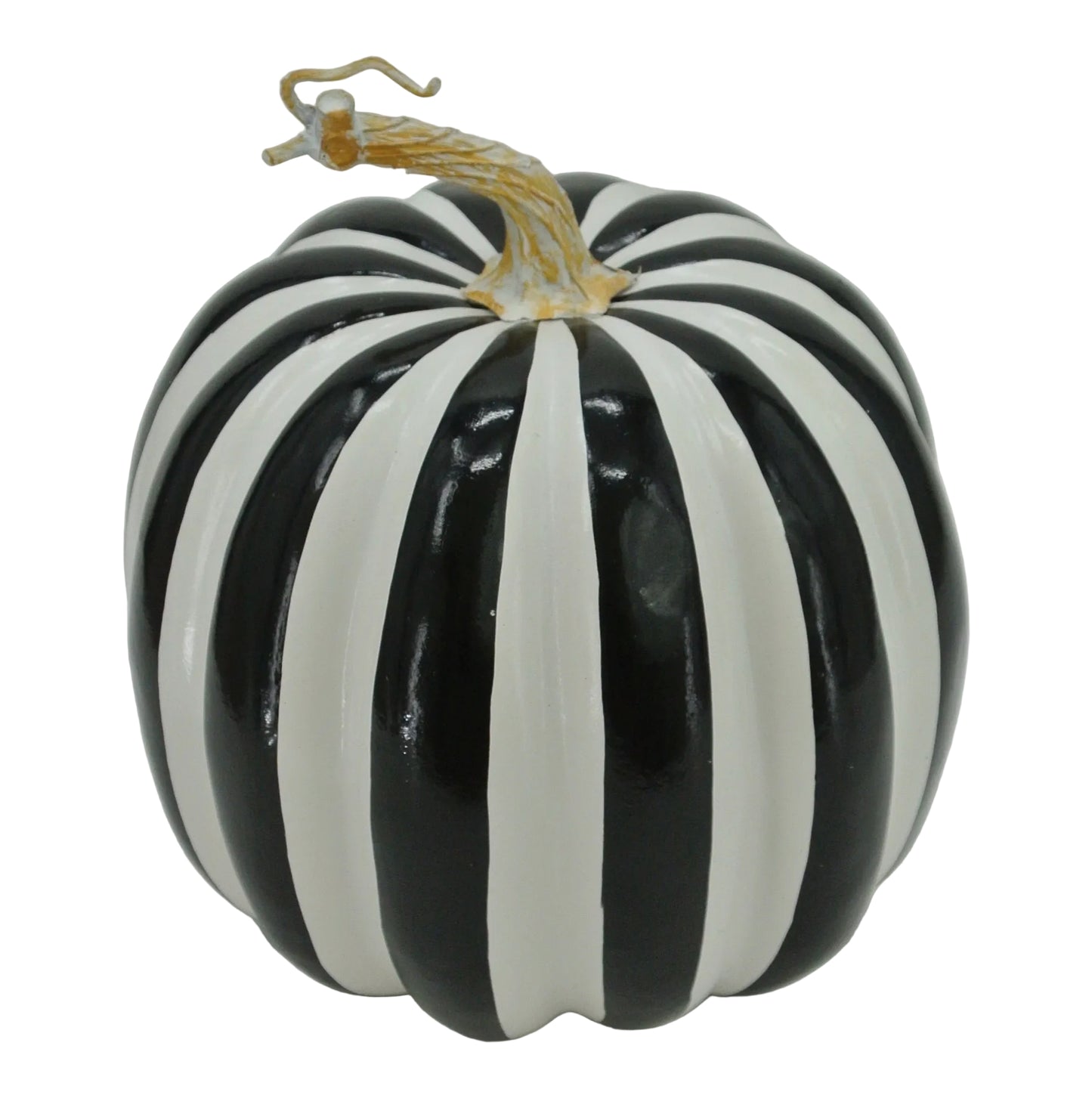 23066-BKWT | 7.5" | STRIPE PUMPKIN | BLACK/WHITE