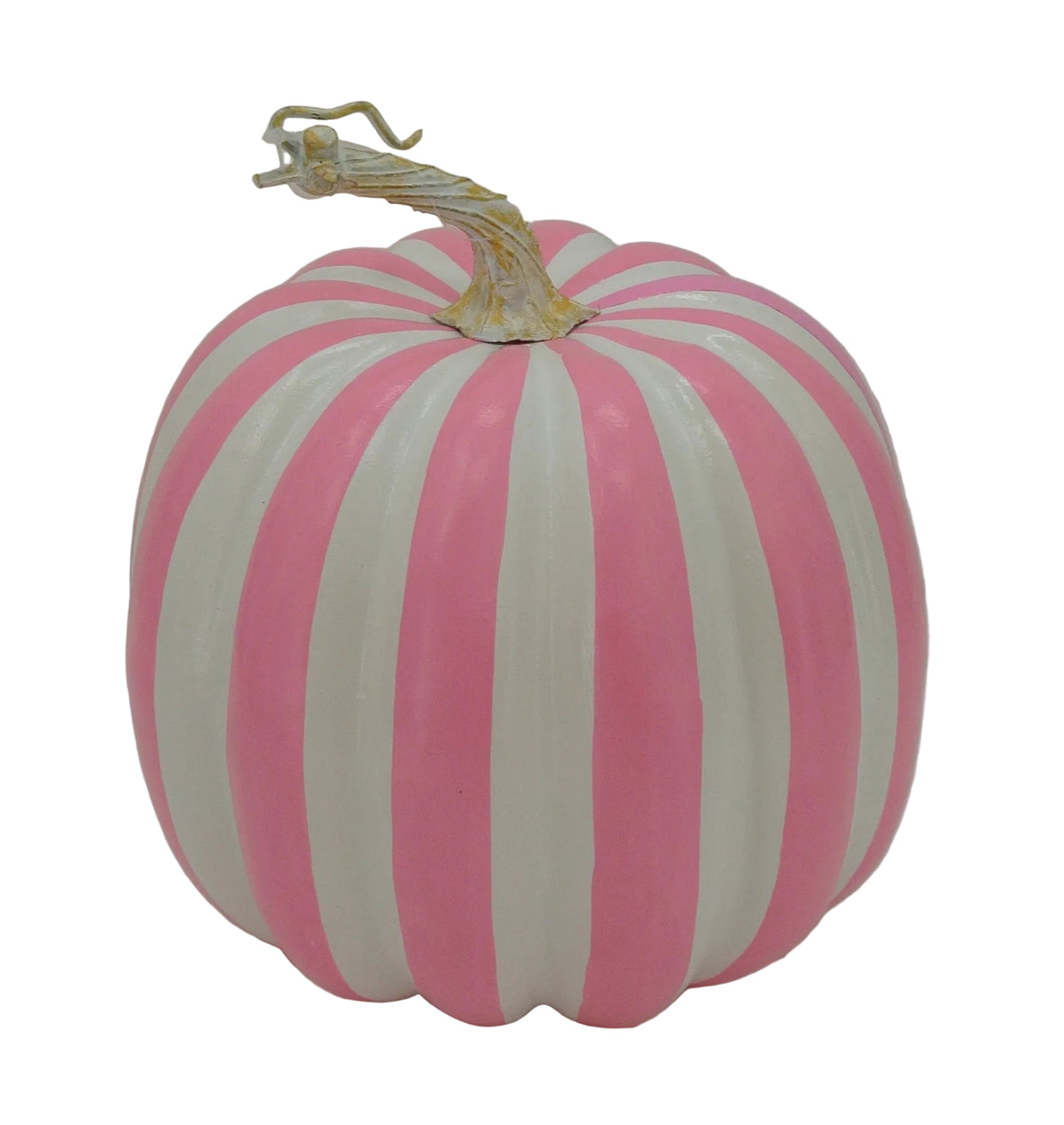 23066-PKWT | 7.5" | STRIPE PUMPKIN | PINK/WHITE