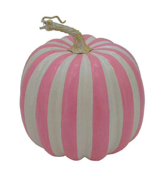 23066-PKWT | 7.5" | STRIPE PUMPKIN | PINK/WHITE