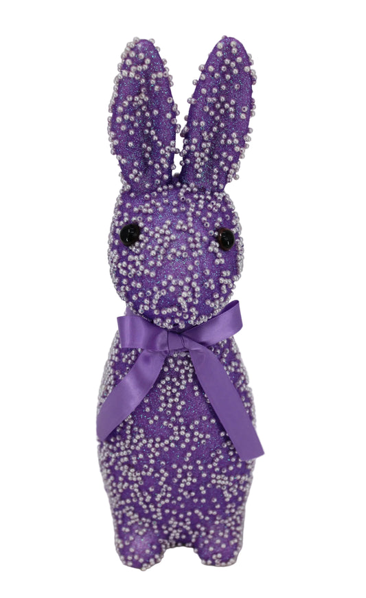 23187-PU | 11" | Glitter Beaded Easter | Purple