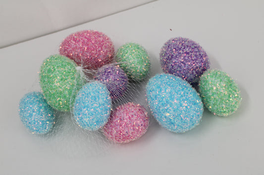 23189-BLGNLVPK | Glitter Easter Egg Bag x10