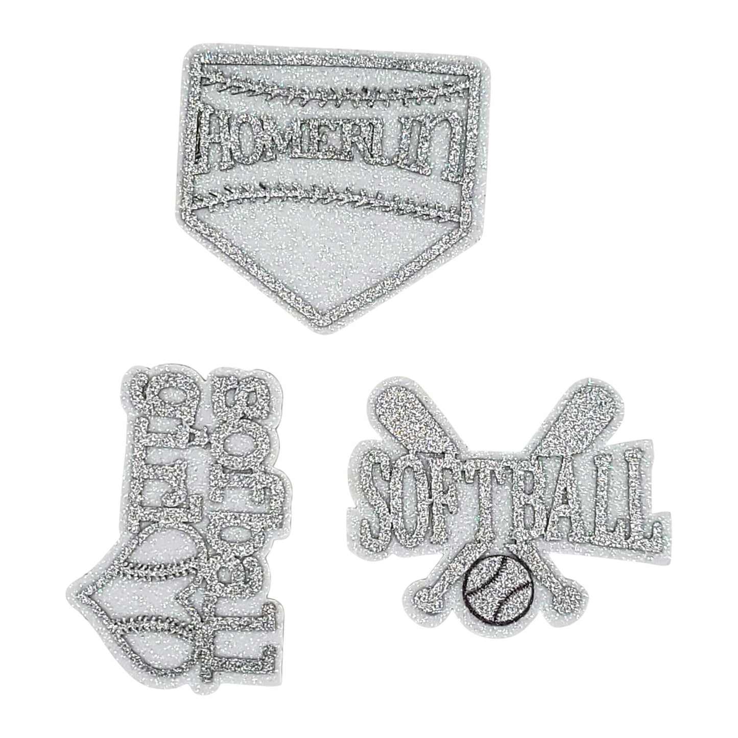 241716 | Glitter Foam Softball | Silver | 3Pcs/Pkg