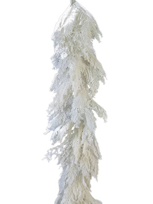 2844038CR | 78" | SNOW CEDAR GARLAND | CREAM
