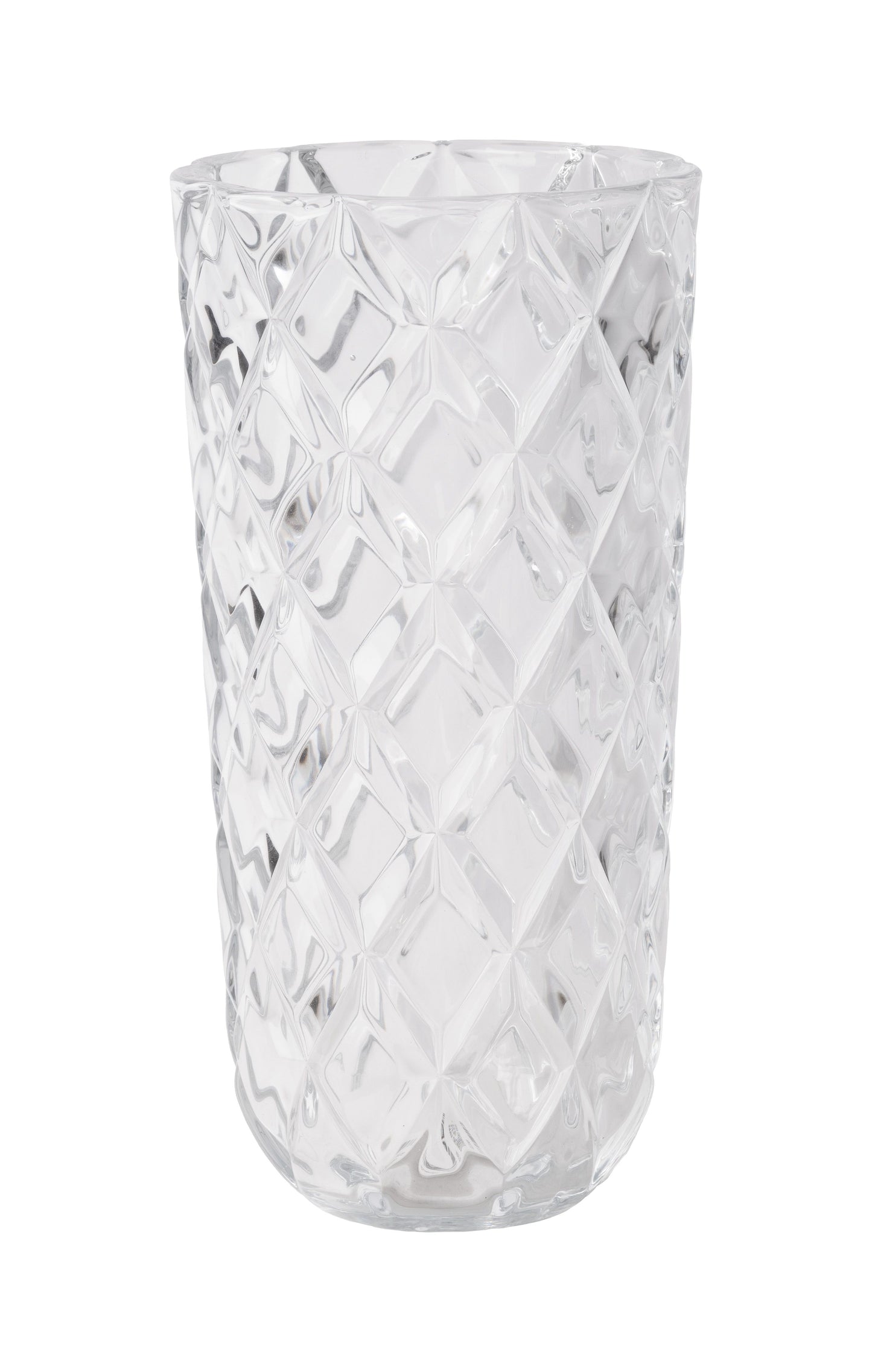 GM6092 | 10.75"Hx5.375"Dia | Glass Sq Diamond Vase | Clear