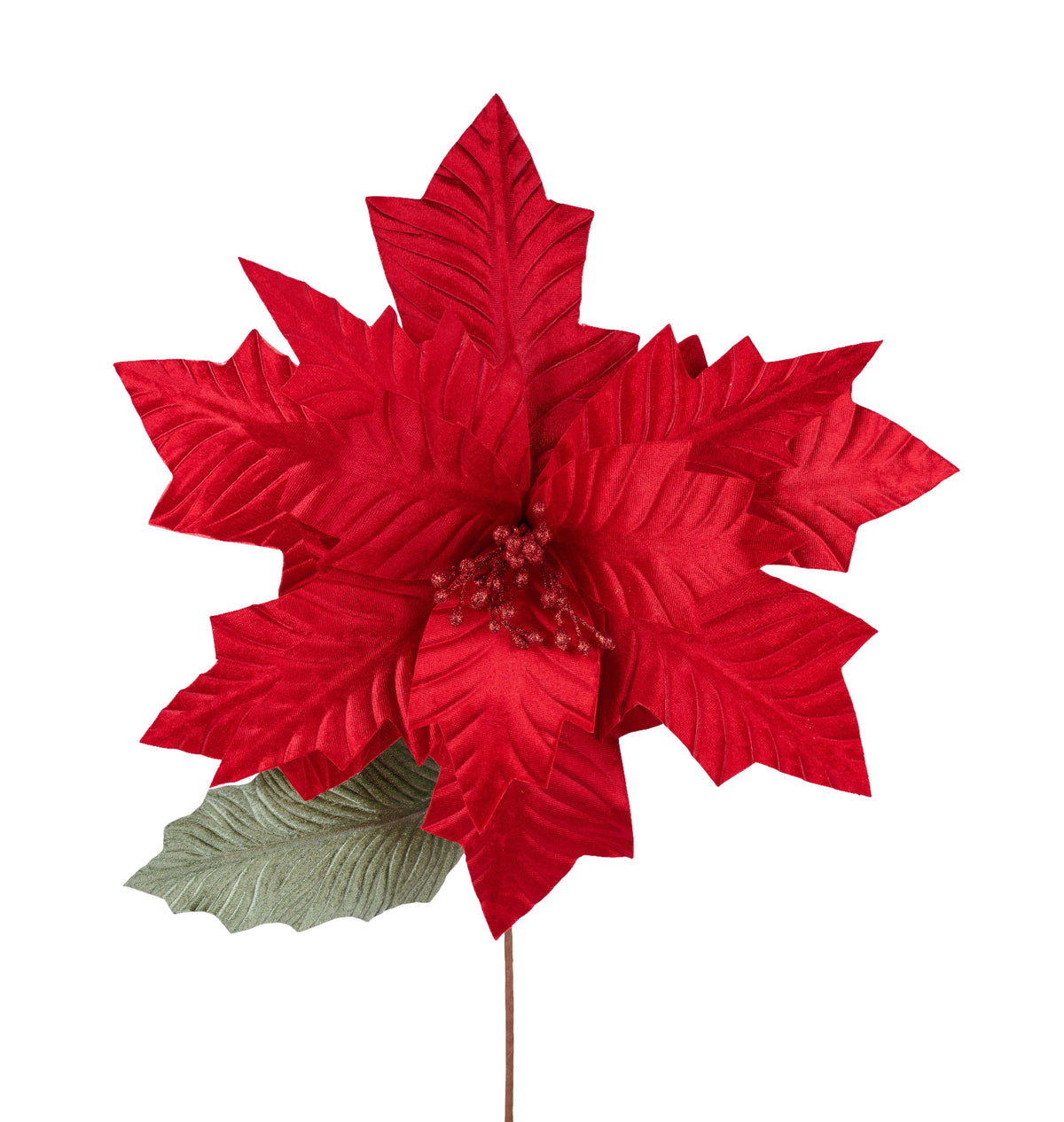 NF412324 |17.75"Dia x 24.75"L | Poinsettia Stem | Red
