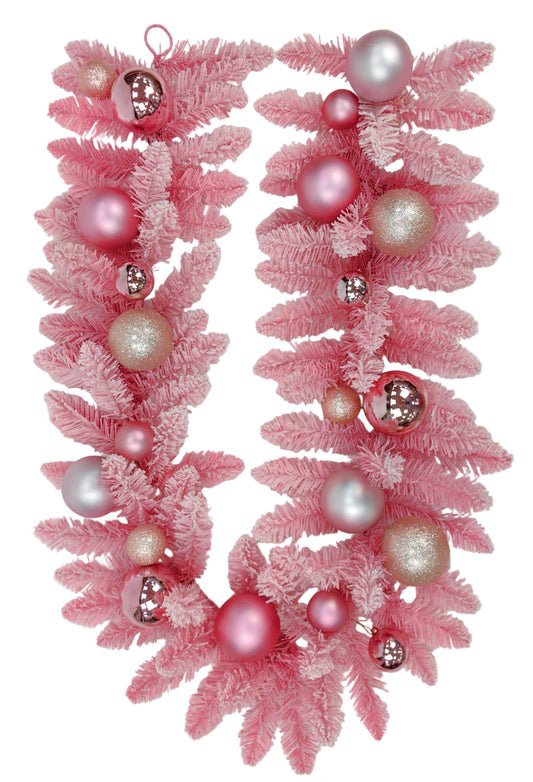 32167 | 6FT | Xmas Garland | Pink/Champagne