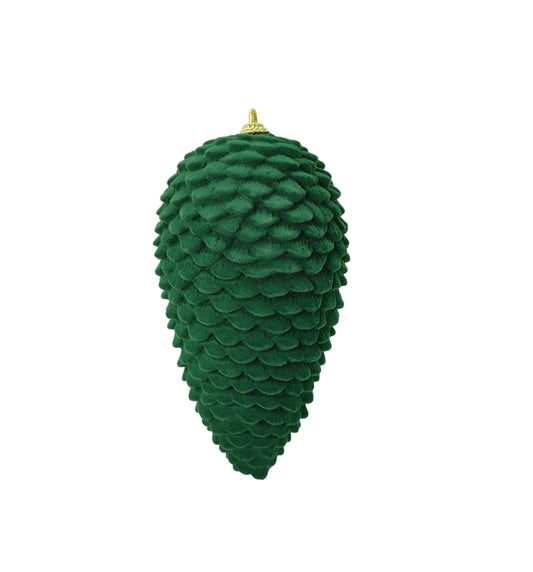 32249-DK.GN | 6" | HANGING PINE CONE | DARK GREEN