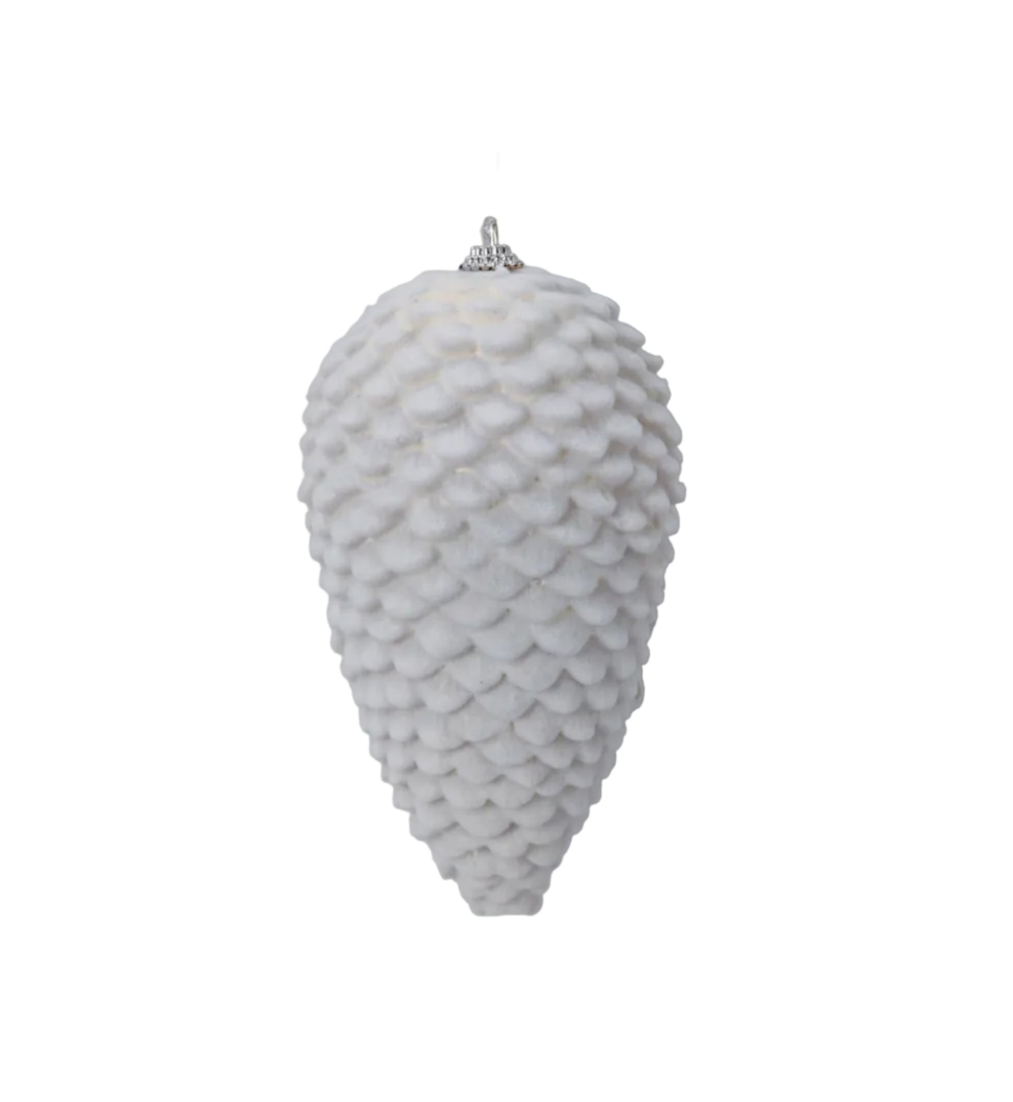 32249-WT | 6" | HANGING PINE CONE | WHITE
