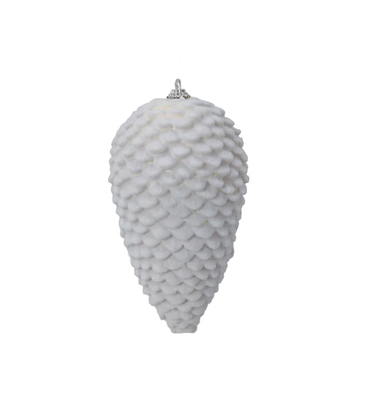 32249-WT | 6" | HANGING PINE CONE | WHITE