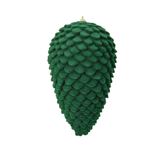 32250-DK.GN | 10" | HANGING PINE CONE | DARK GREEN