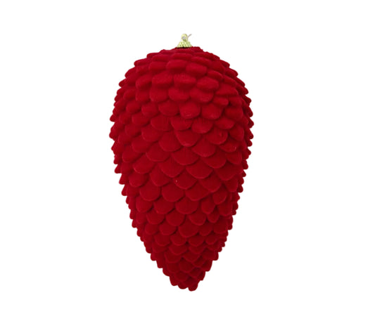32250-RD | 10" | HANGING PINE CONE | RED