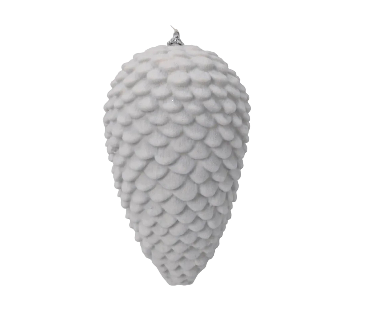 32250-WT | 10" | HANGING PINE CONE | WHITE