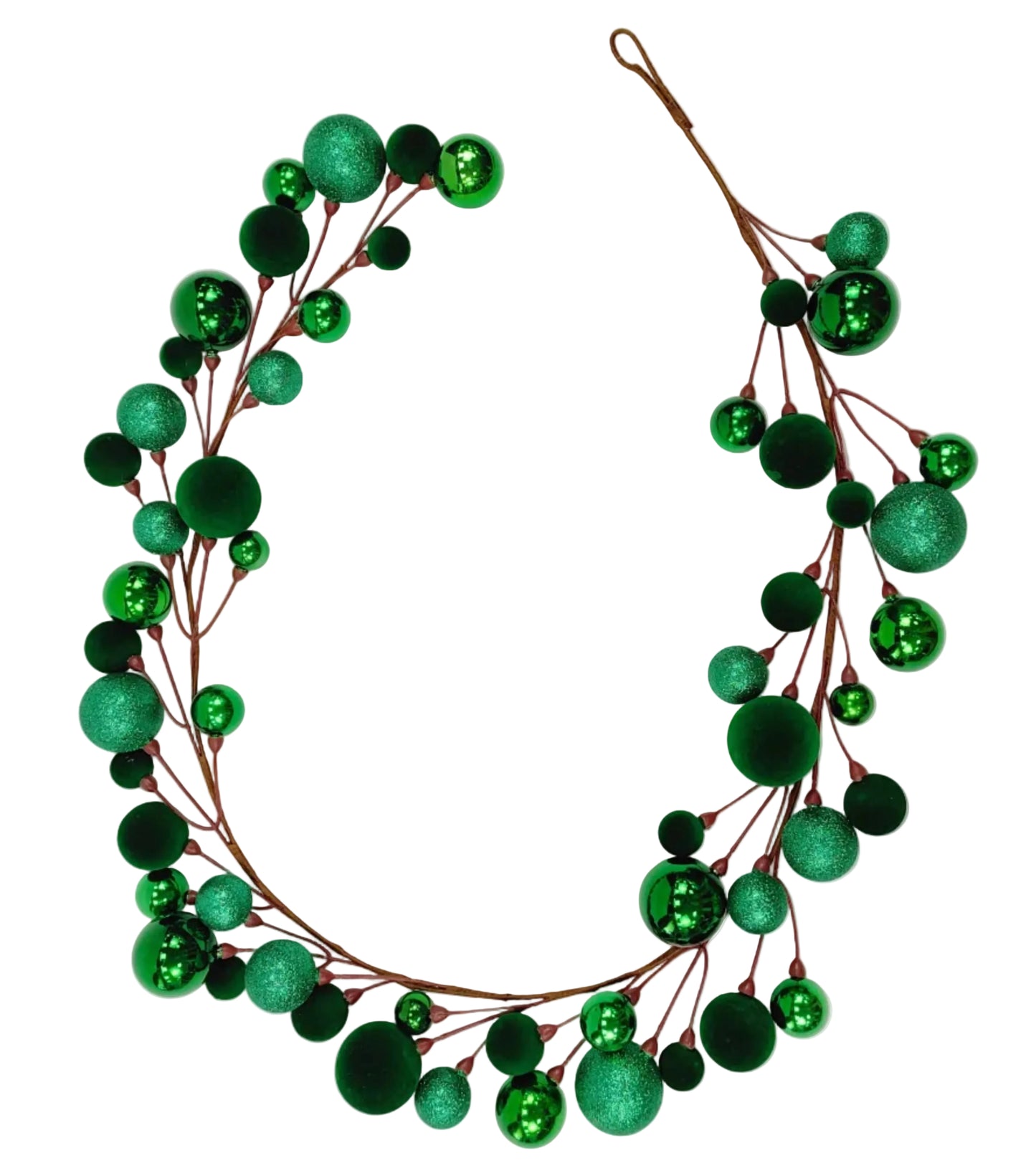 32256-GN | 65" | BALL ORNAMENT GARLAND | GREEN