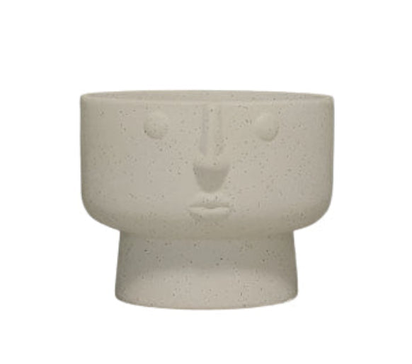 35203 | 7"Dia | Porcelain Face Pot