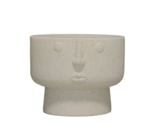 35203 | 7"Dia | Porcelain Face Pot