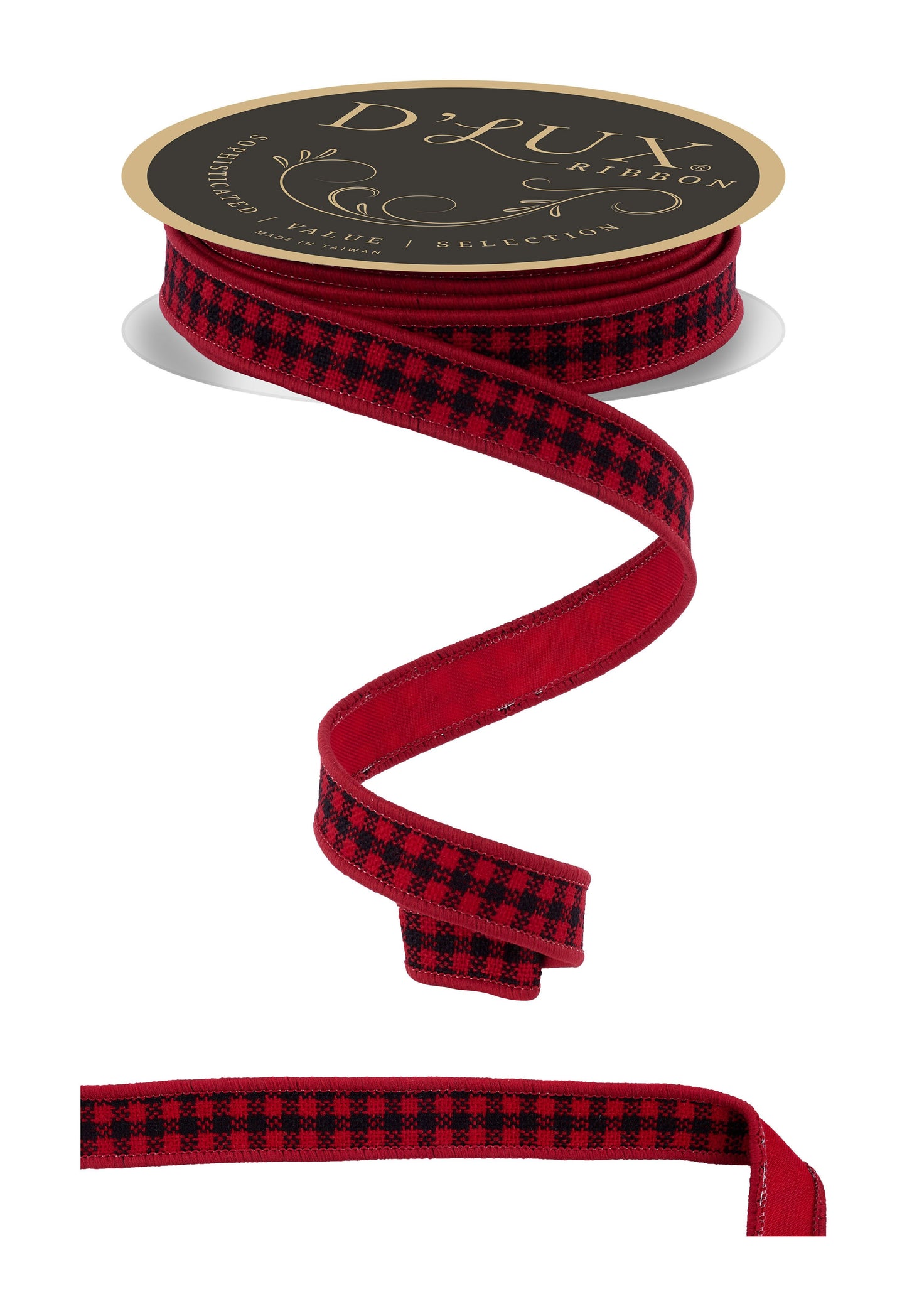 LX600324 | 7/8" | Mini Check/Fused | Red/Black w/Red Backing