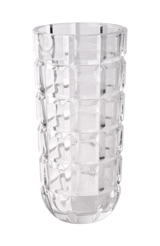 GM6087 | 7.5"H x 3.75"Dia | Glass Check Vase | Clear
