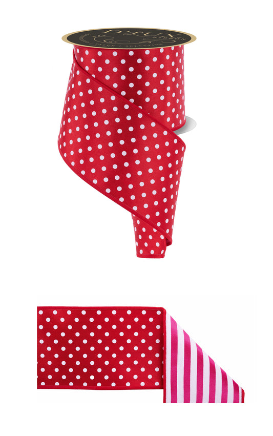 LX3066Y9 |  4" |  Polka Dot/Stripe/Fused |  Red/White/Hot Pink |  10yds