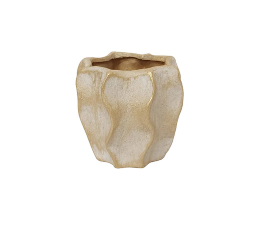 4002SD | 5" | RUSTIC GOLD SCULPTURED PLANTER