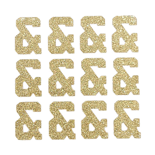 400731 | 1.5" | & Glitter Sticker | Soft Gold | 12 Per Sheet